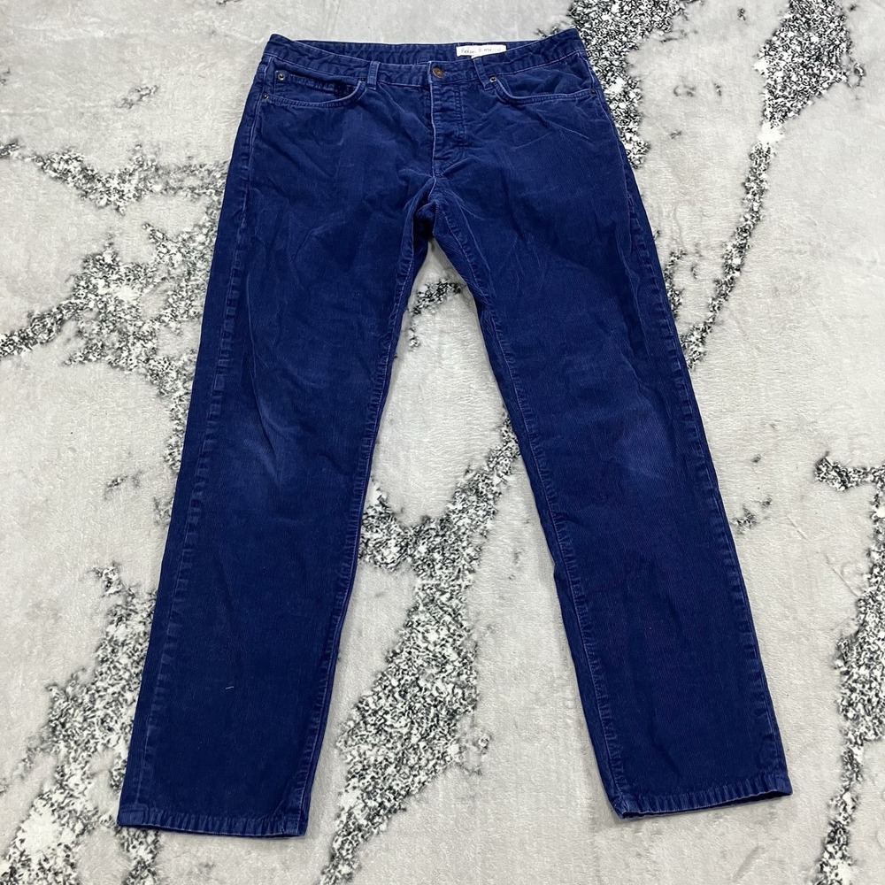 Boden Corduroy Pants Mens Sz W34 L32 Blue Straight Leg Regular‎ Fit Casual